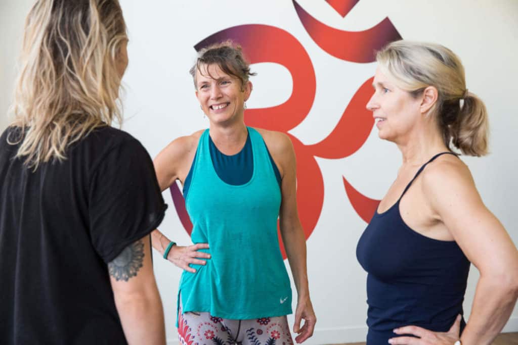 yoga's use as part of a healing process, women discussing yoga