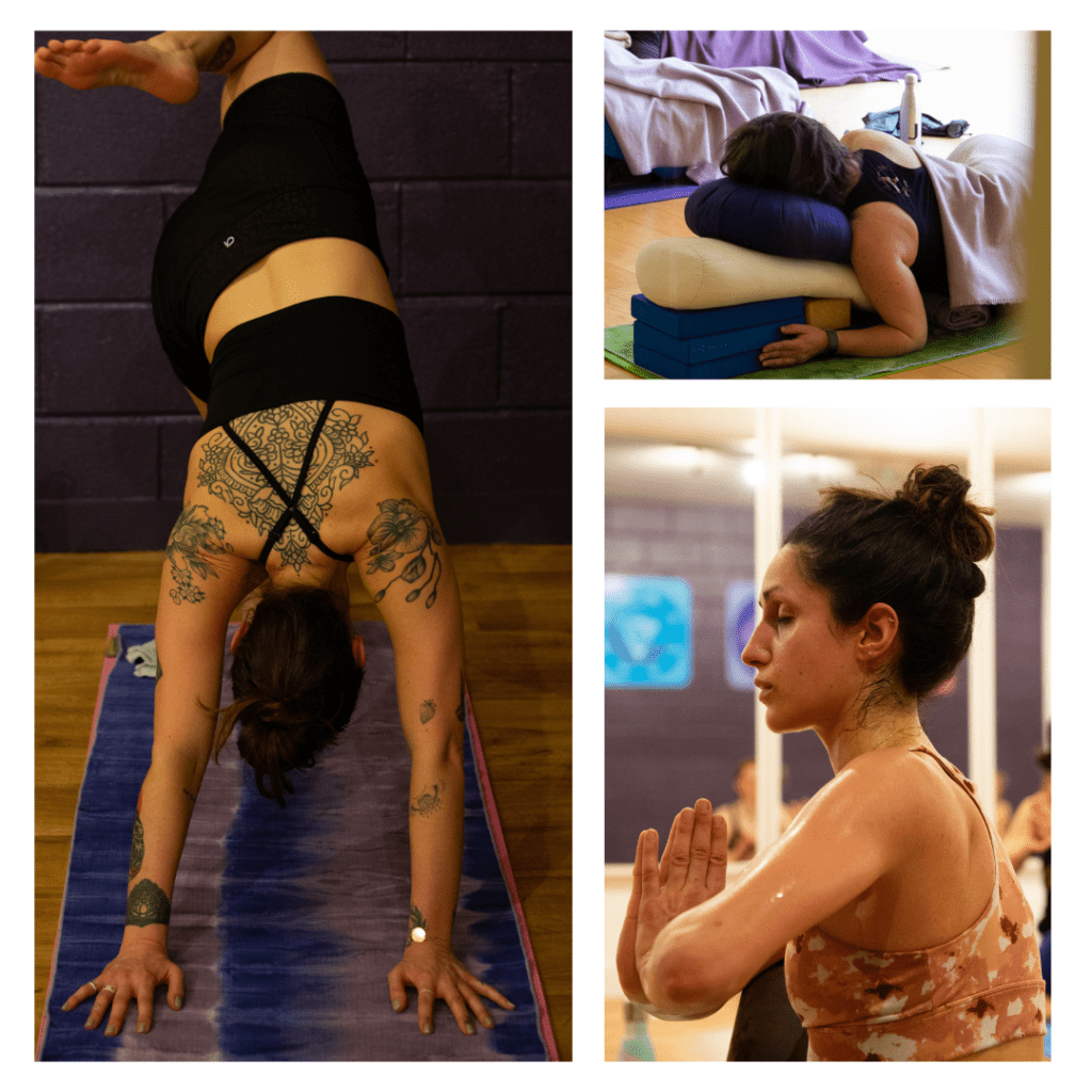 Pictures of women practicing Yoga in Bristol on a day yoga retreat
